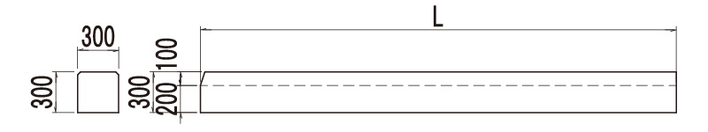 プレキャスト格子枠 縦枠の製品図面