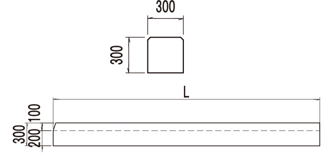 プレキャスト格子枠 縦枠の製品図面