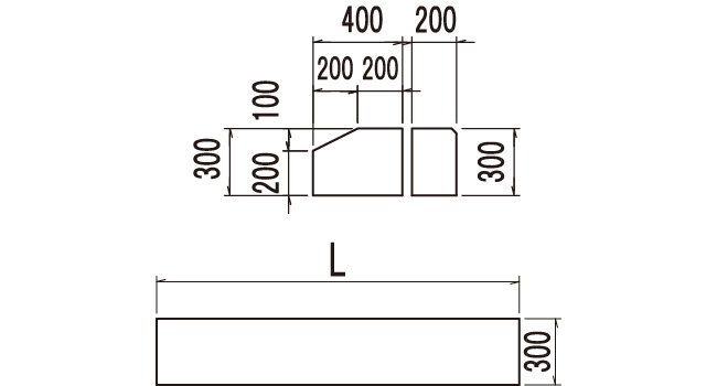 プレキャスト格子枠 すべり止めB型と横枠Y型の製品図面