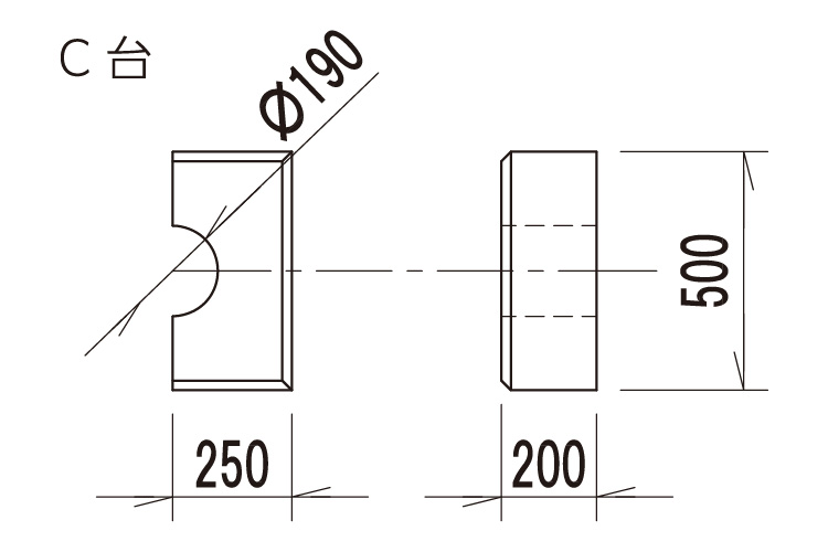 官民境界杭用ベースの図面 C台